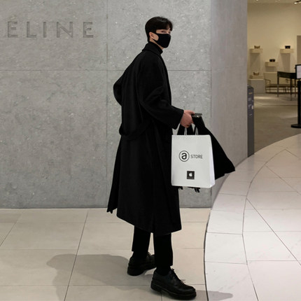 冬季毛呢大衣男士中长款高级感风衣过膝加厚男士呢子外套冬装风衣