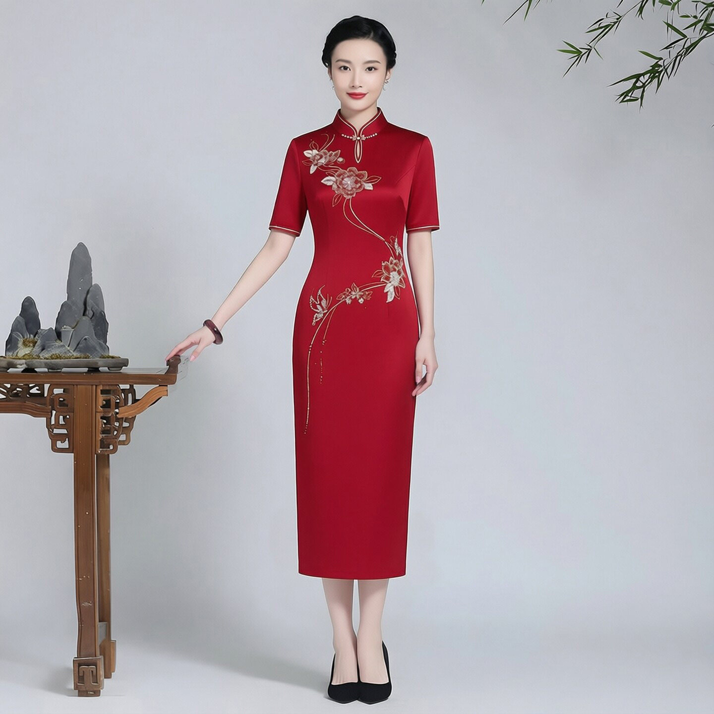 喜婆婆新中式国风旗袍轻奢高级感高端大气上档次小个子祺袍女优雅