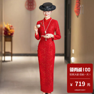 红色系独特绝美新中式旗袍女日常可穿订婚轻奢高级感微胖年轻款春