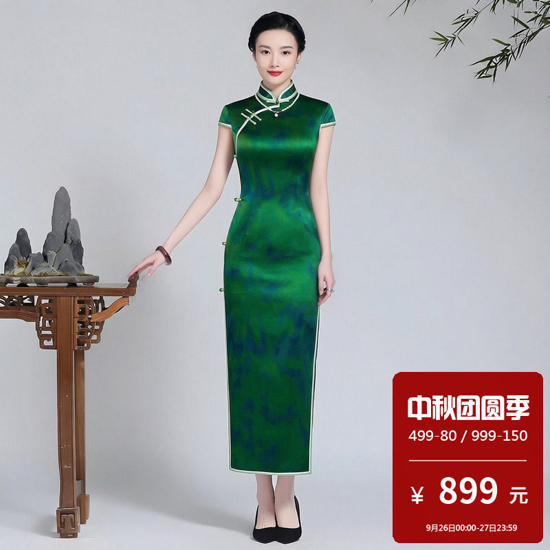 真丝桑蚕丝上海滩复古旗袍复古情结正宗传统老式高档奢华优雅知性