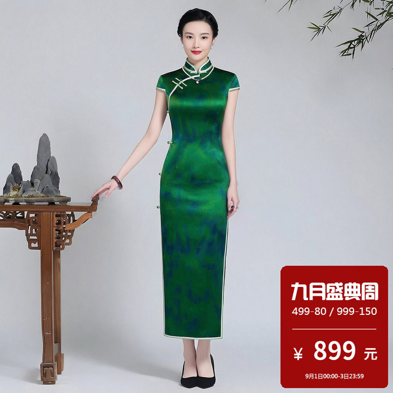 真丝桑蚕丝上海滩复古旗袍复古情结正宗传统老式高档奢华优雅知性