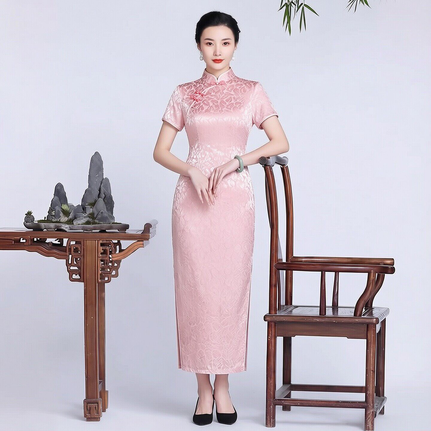 重磅真丝桑蚕丝旗袍裙长款改良年轻款2026新款小个子女夏高端气质