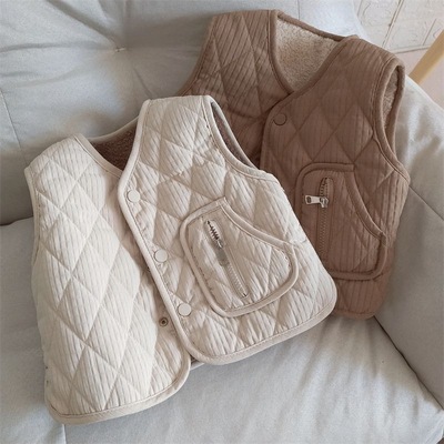 婴幼儿a类背心男女童羊羔绒马甲