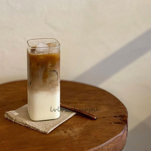 ins方形冰美式拿铁高硼硅玻璃杯