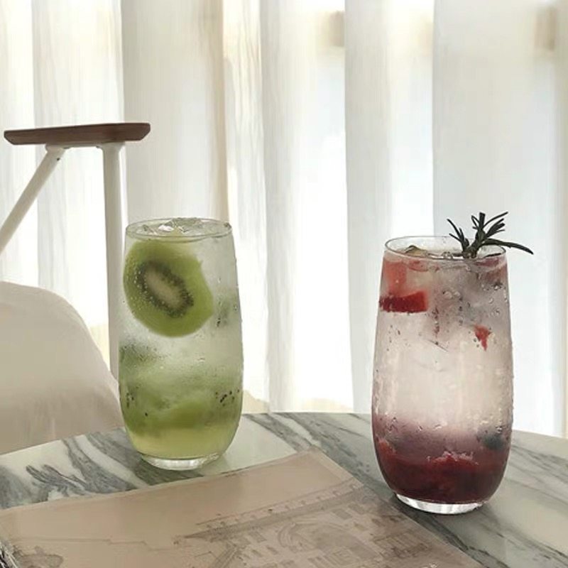 ins网红玻璃杯果汁杯气泡酸奶杯