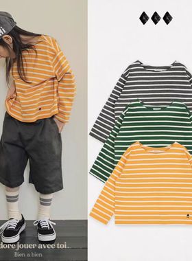 Bien a Bien韩国正品童装 儿童长袖圆领T恤纯棉打底衫上衣