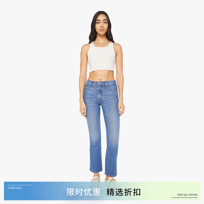MOTHERDENIM高腰微喇全长牛仔裤