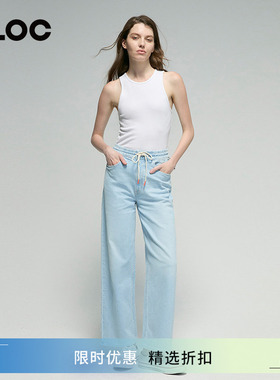 [折扣]MOTHER DENIM宽松休闲直筒全长牛仔裤女春季11198-1422-CWU