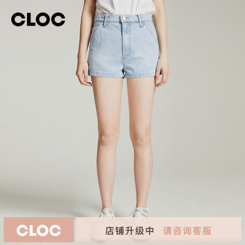 motherdenim浅蓝色高腰牛仔短裤