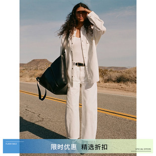 型蓝色白色九分弯刀牛仔裤 AGOLDE新裤 女春季 Low Fray Curve CLOC