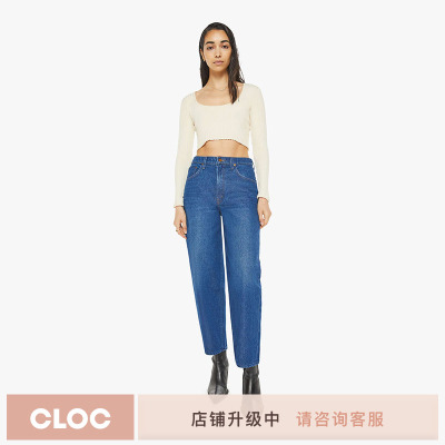 motherdenim高腰直筒牛仔裤