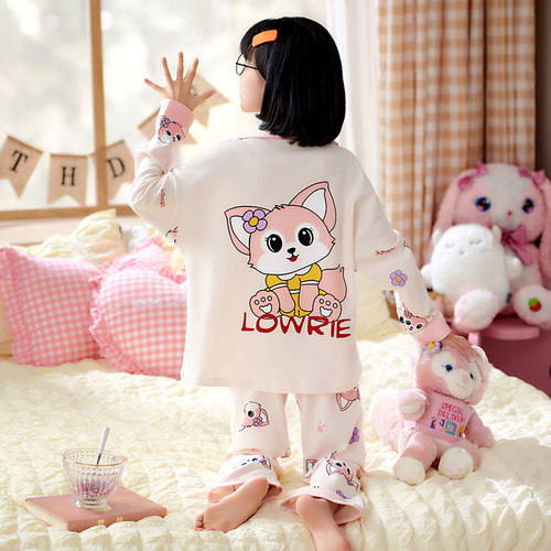 亲子睡衣母女童长袖儿童家居服春秋季纯棉秋款公主大童母子套装冬