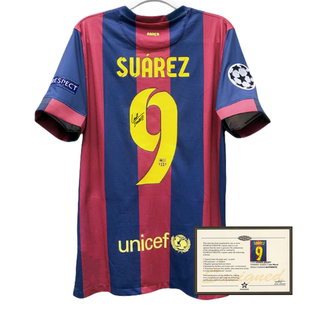 14-15 suarez football jersey printed signature soccer shirt