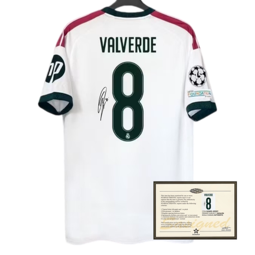 2627 Madrid Valverde printed signed football jerseys