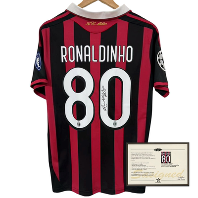 09-10 Ronaldinho Football printed signature shirt