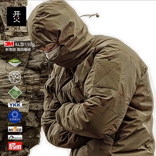 GEN2军鸟连帽棉服3M新雪丽棉衣KL150g尼龙66轻暖男款防水保暖外套