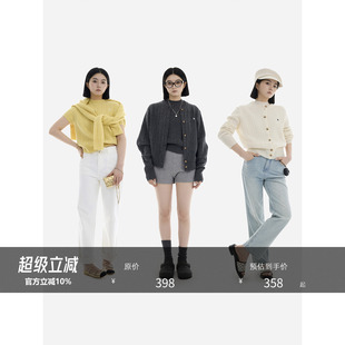 羊毛麻花毛衣开衫 套头针织 办公室bella HONORE古月