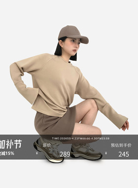 HONORE古月 回归简约内核 肉感舒适袖口开叉设计T恤休闲打底上衣