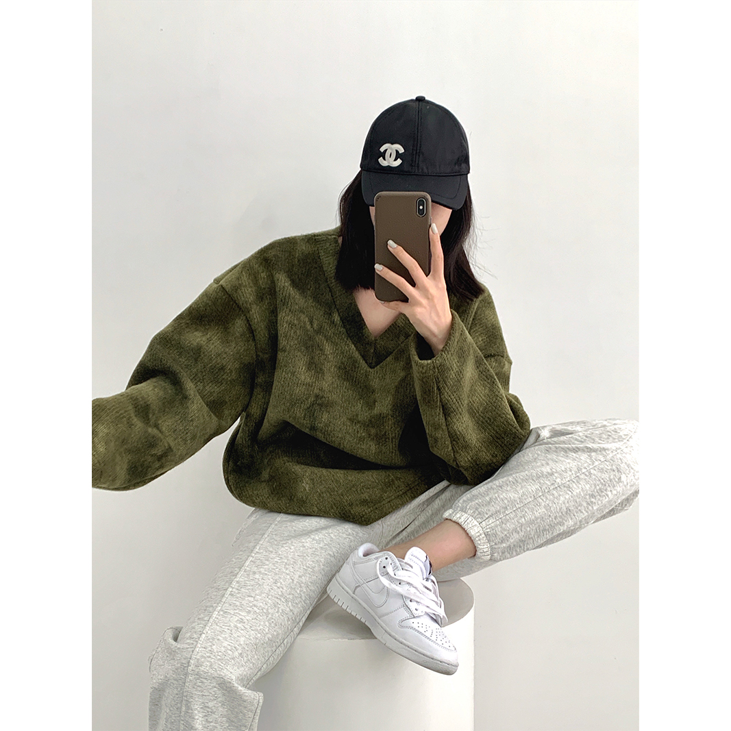 honore古月艺术家扎染针织毛衣