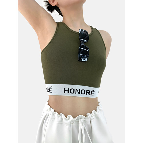 HONORE古月冰丝LOGO吊带背心女
