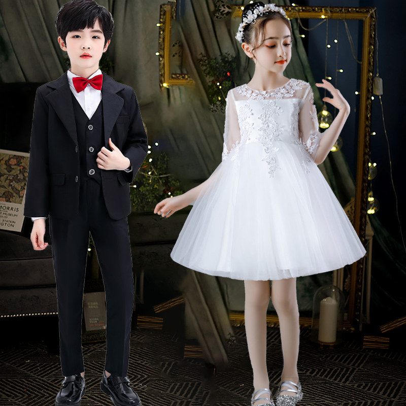 元旦儿童演出服女童公主裙舞蹈蓬蓬裙小学生大合唱朗诵礼服表演服