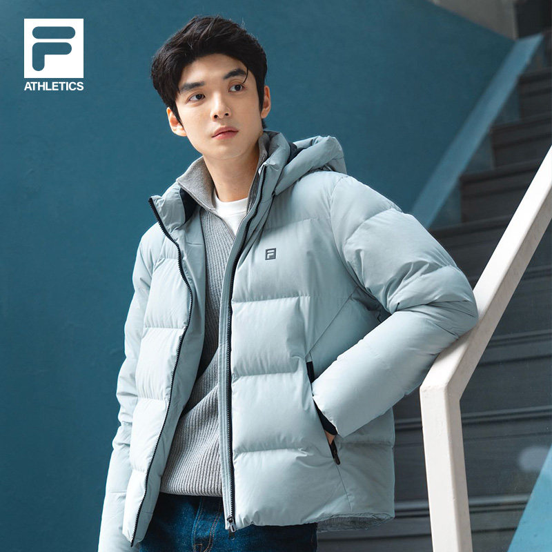 鹅绒FILA飞羽Fila羽绒服2025冬新款运动保暖连帽外套男