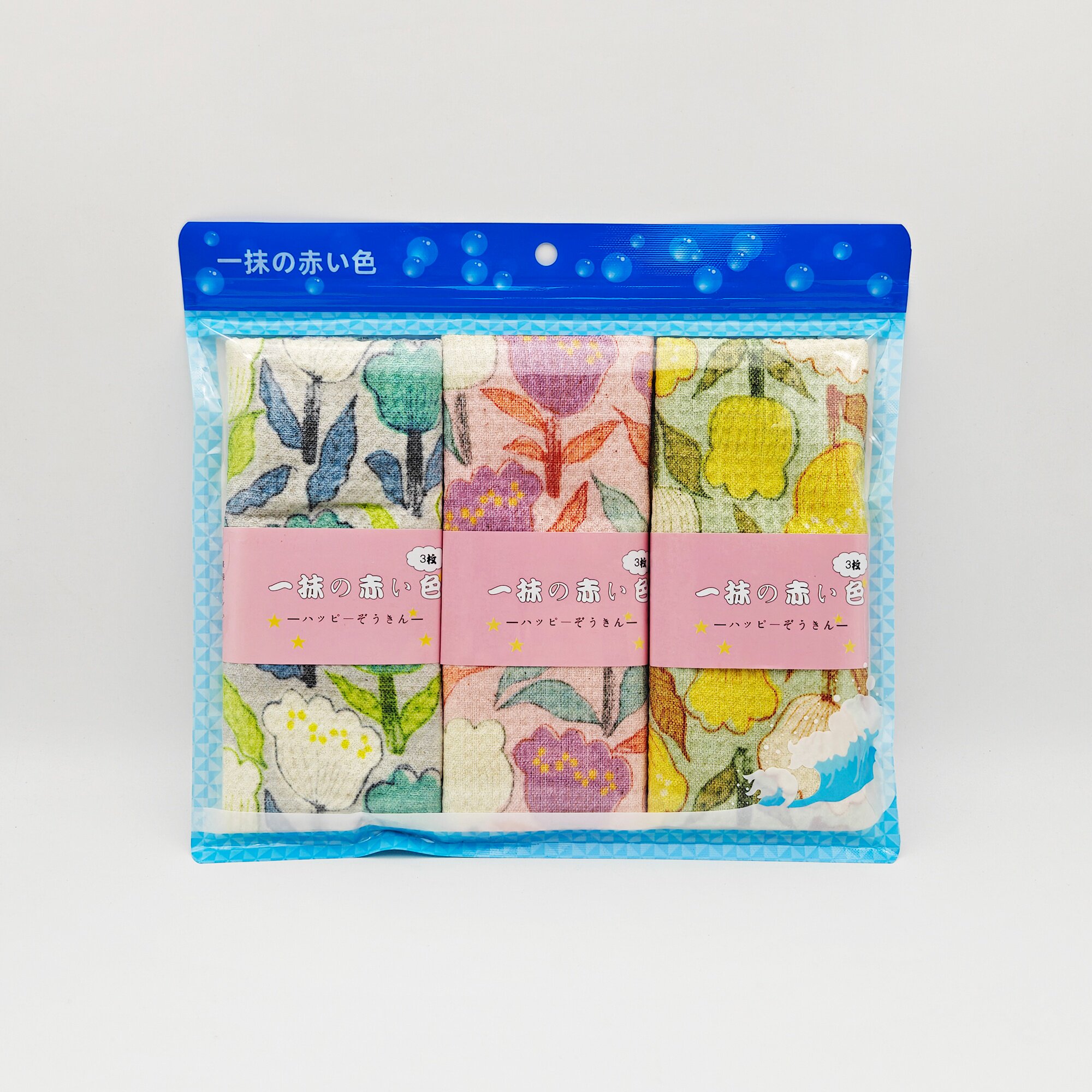 韩国进口超细纤维清洁抹布百洁布百合花图案方巾印花不沾油不掉毛