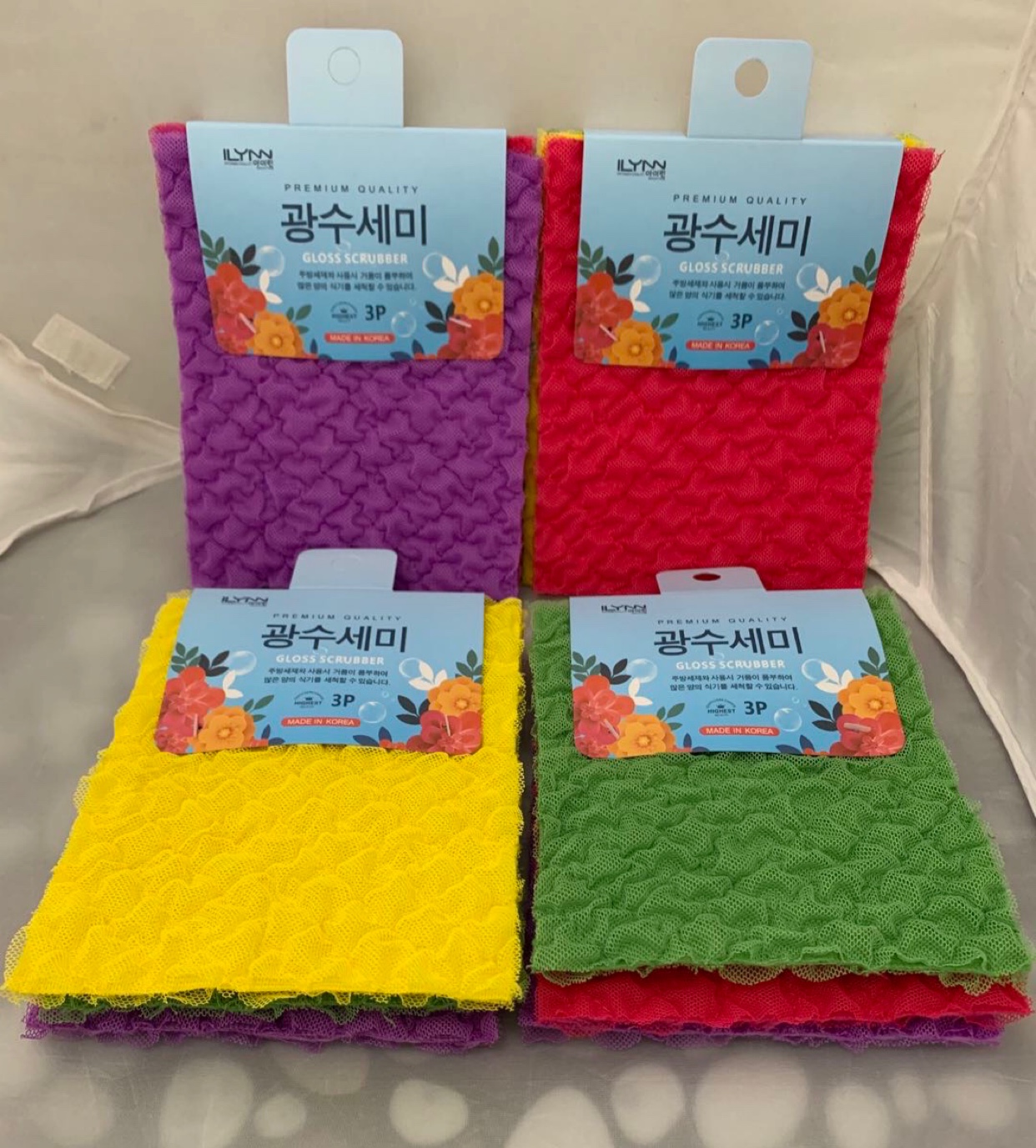 3件包邮韩国进口丝光抹布3条装月光抹布刷碗布百洁布不沾油易清洗