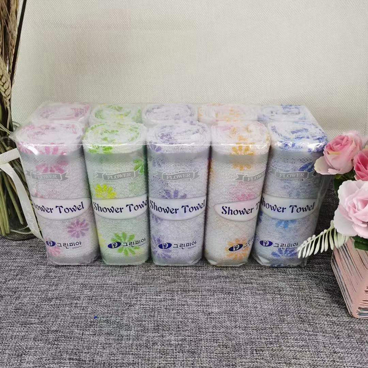 3件包邮韩国进口彩色印花搓背条长条搓背巾浴擦搓澡巾背部打泡泡