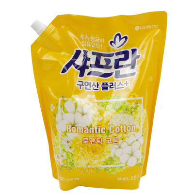 韩国进口LG日化正品舒福蓝衣物柔顺剂木棉花香防静电2100ml