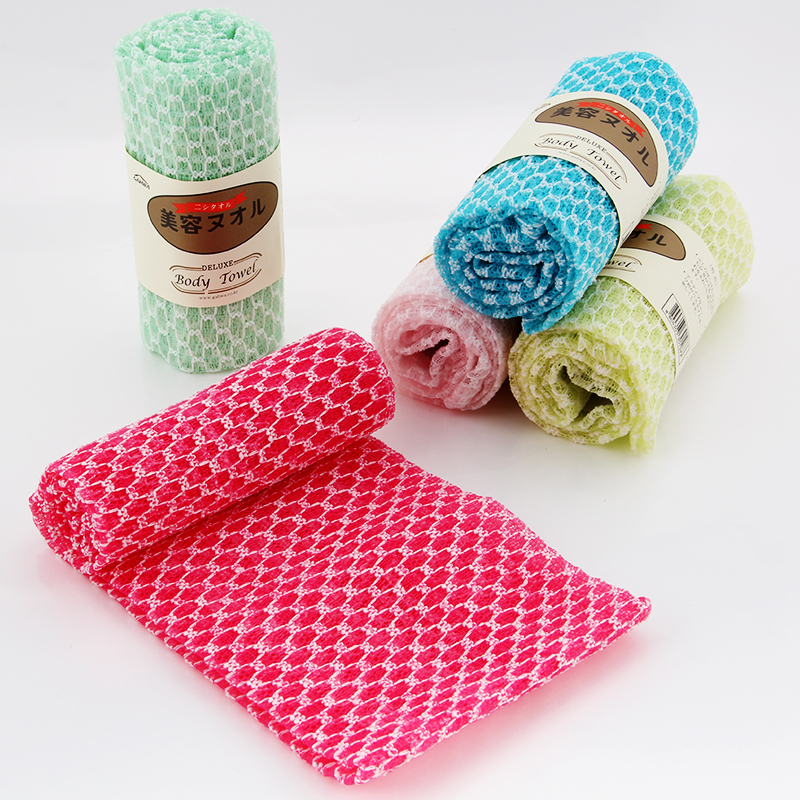 3件包邮韩国进口长条搓背巾搓澡巾洗澡巾浴花起泡网拉后背条柔软