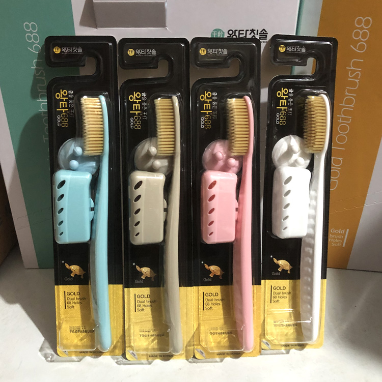 3件包邮韩国进口白博士大头牙刷688大刷头纳米抗菌中软毛王打牙刷
