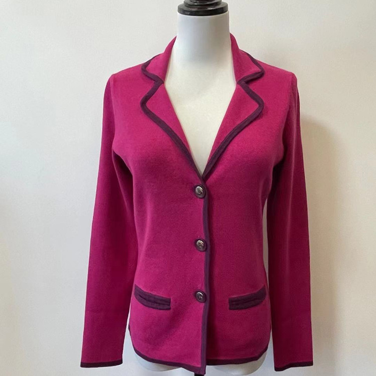 强捻加厚BC棉羊绒西装式开衫