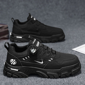 秋冬季 皮面保暖加绒旋转纽扣马丁工装 运动鞋 名牌男鞋 百搭休闲棉鞋