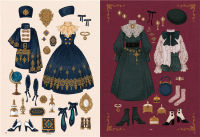 【 Official Genuine + Quick Delivery in Stock 】 Retro Dress Fantasy Museum Illustrator fouatons line drawing pattern Illustration Tutorial Five key points Immersive Experience Creation Illustration collection Retro Dress planner painting thumbnail 4