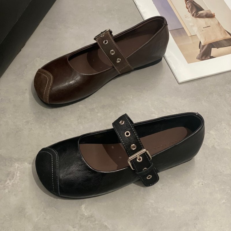 复古风玛丽珍鞋女2026一字扣橡胶底圆头铆钉平底百搭舒适休闲单鞋,女鞋,时尚休闲鞋,淘宝优惠券,粉丝福利购,淘宝优惠卷