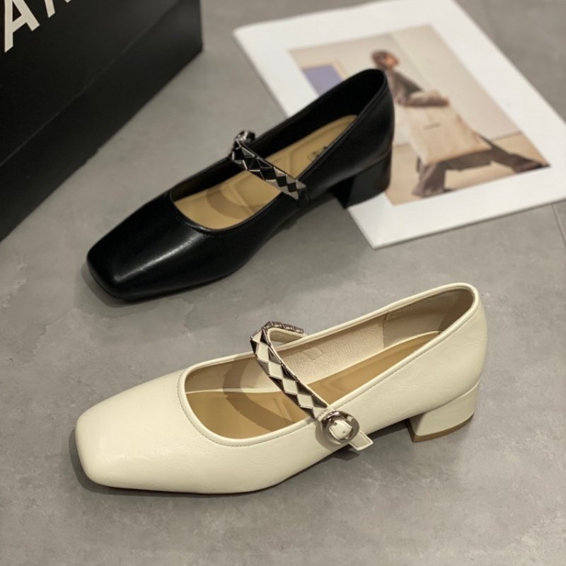 法式复古风方头玛丽珍鞋单鞋2026浅口粗跟低跟一字扣带百搭小皮鞋,女鞋,时尚休闲鞋,淘宝优惠券,粉丝福利购,淘宝优惠卷