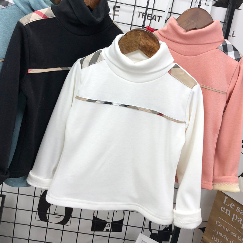 男童打底衫2025秋冬加绒加厚儿童上衣小童宝宝高领T恤双层韩版潮