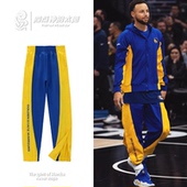 大儿童勇士库里侧排扣裤 男卫衣外套青少年训练束脚美式 篮球运动长