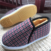 居家中老年包跟棉拖鞋 冬新款 平跟泡沫牛筋底加绒加厚保暖高帮棉鞋