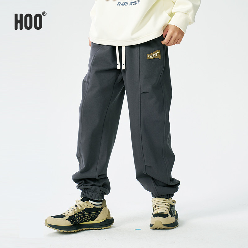 hoo男童长裤中大童春秋装裤子青少年学生运动裤初中生加绒休闲裤
