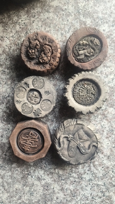 老物件六七十年代小石鼓麻线鼓茶室盖置茶席配件雅玩茶宠摆件镇纸