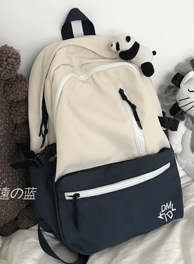 ins原宿风大容量双肩背包初中学生日系ulzzang韩版百搭高中书包女