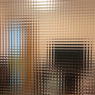 双方格油砂钢化玻璃水晶玻璃隔断超白纹金元格子玄关屏风玻璃定制