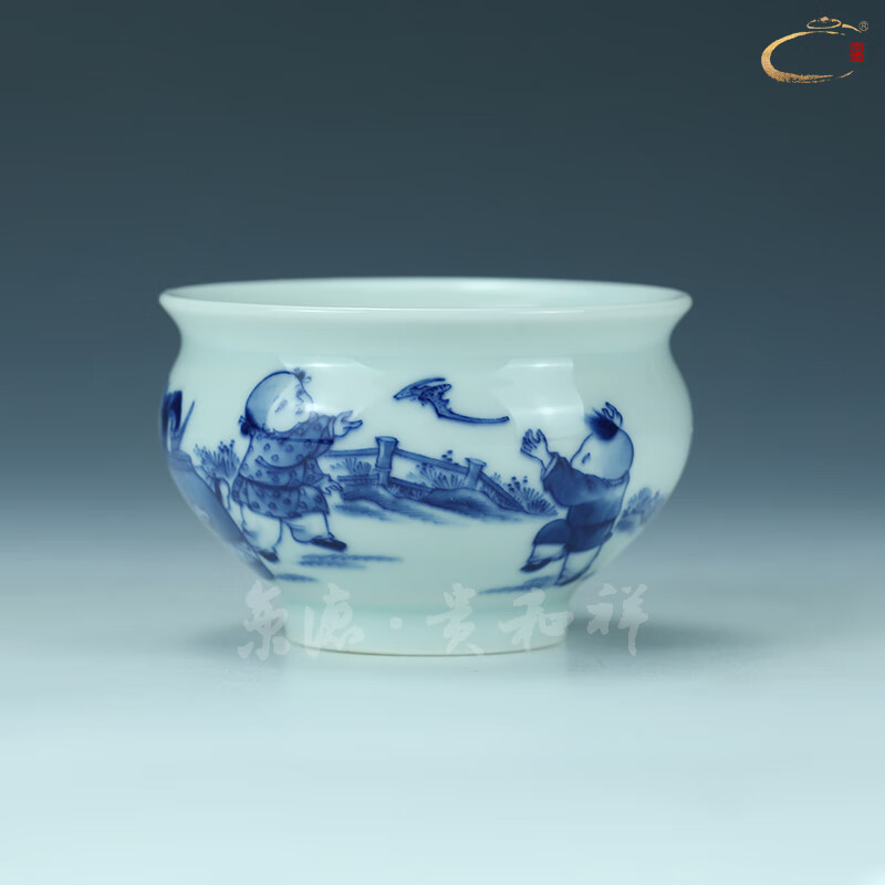 纯手工品茗杯青花茶具贵和祥陶瓷