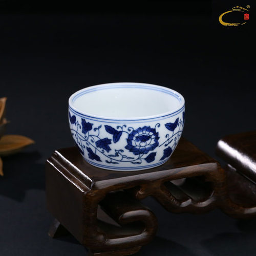 青花缠枝手绘青花功夫茶具贵和祥