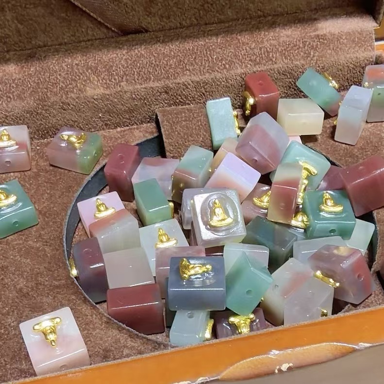 文玩糖果玛瑙镶嵌手工编织天然