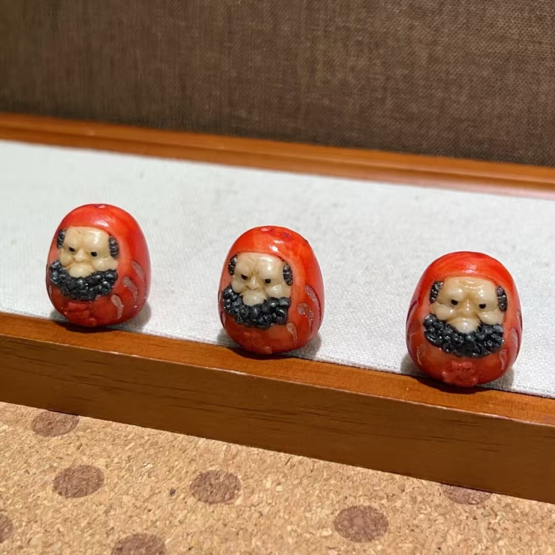 象牙果根付达摩蛋配件手链项链