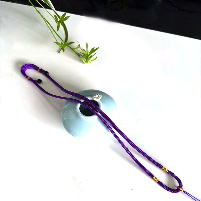 紫色手工编织挂绳项链吊坠绳