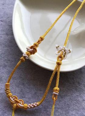 毛衣链绳手工八股蝴蝶绿项链挂件配饰长款民族风百搭简约挂链吊链